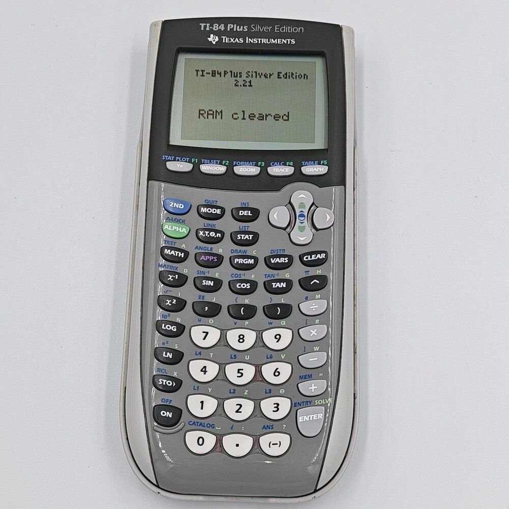 Texas Instruments TI-84 Plus Silver Edition Graphing Calculator Cover - Tested